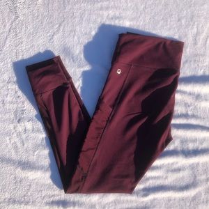 Fabletics Burgundy Powerhold Leggings